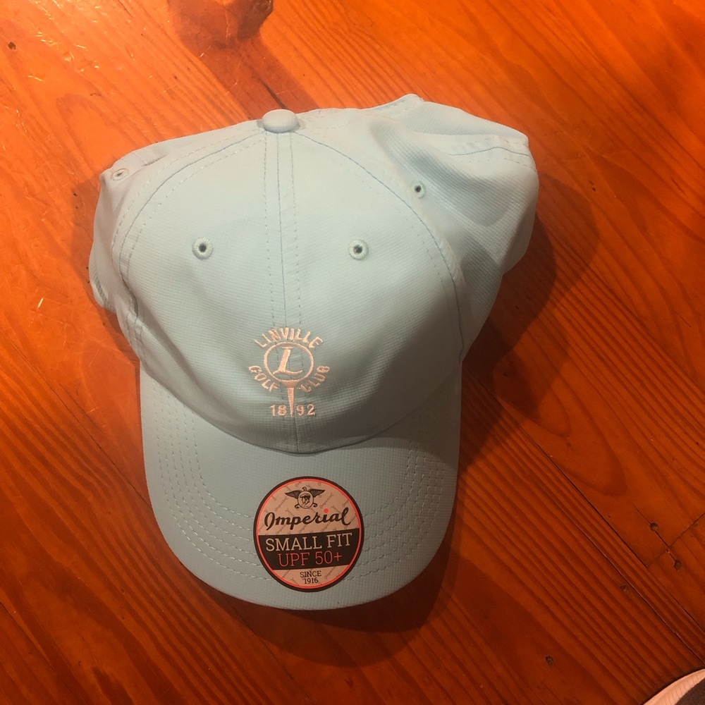 New Blue Linville Gold Club Imperial Small Fit UPF 50+ Adjustable Polyester Hat